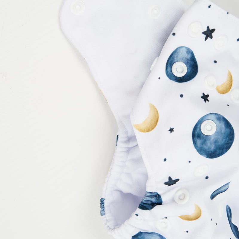 Happy Flute HappyFlute 9 Sets Newborn Baby Cloth Pocket Diapers Adjustable Reusable for Baby Boys and Girls(6-33 pounds,0-3 Years),One Wet Bag+4Diapers and 4Inserts (AD09) - Image 4